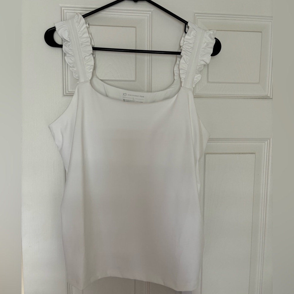 Southern Tide - New with tags white active ruffle tank